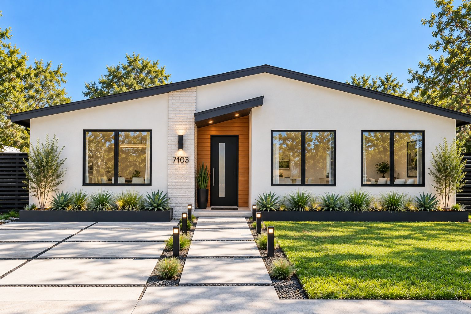 Front elevation with painted white